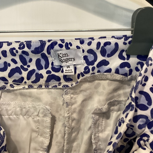 Kim Rogers Blue Leopard Print Women's Bermudas - Picture 8 of 9